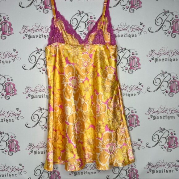 La senza babydoll dress chemise slip silky satiny shiny look floral flowers 💐 - Picture 2 of 11
